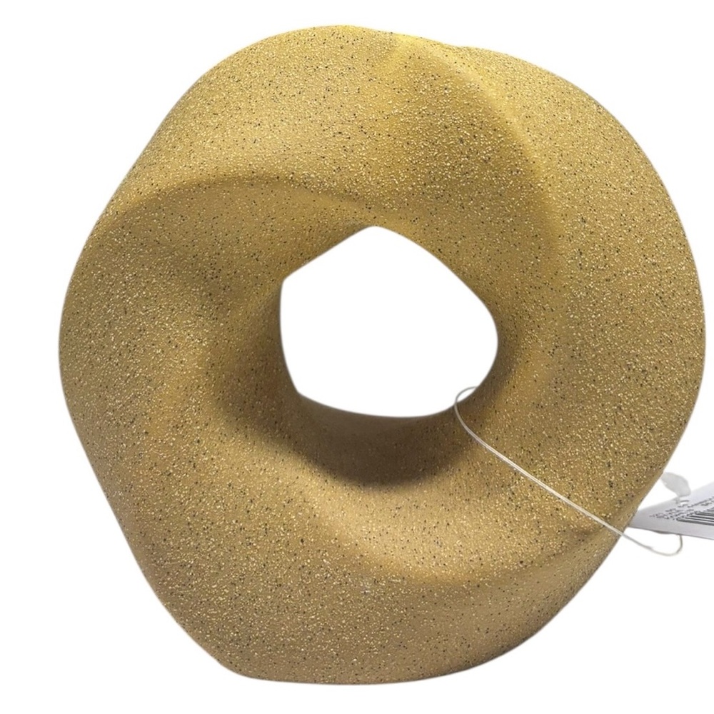 Mini Modern Donut Vase Bud Boho Textured Beige Modern Sculptured Ceramic